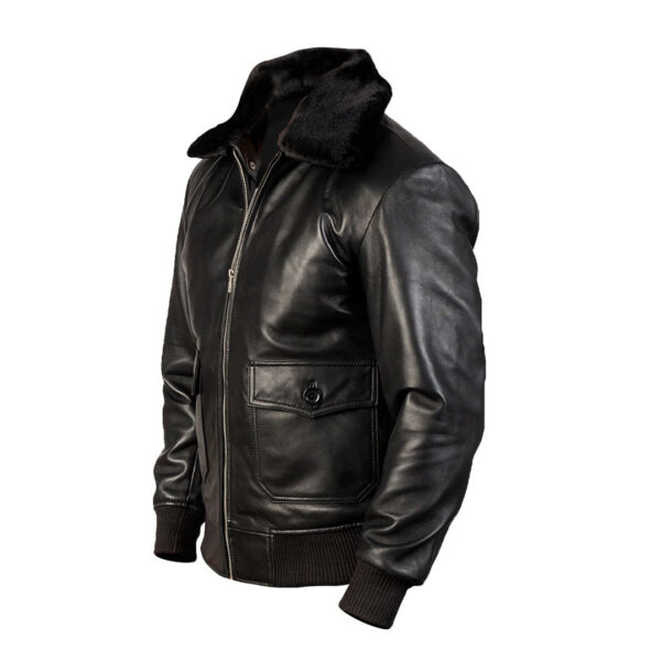 Mens G-1 Shearling Bomber Leather Jacket - Image 2