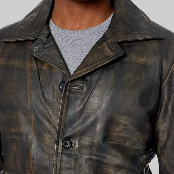 Classic men’s brown leather jacket
