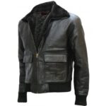 Leather Bomber Jacket With Fur