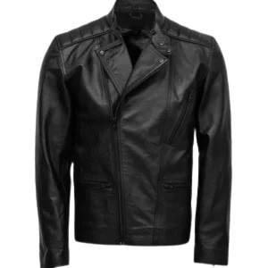 Genuine leather bomber jacket with detachable fur trim