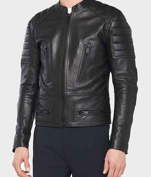 Slim fit Black Leather Jacket