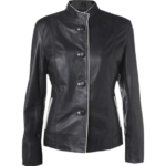 Onyx Outline Womens Leather Blazer
