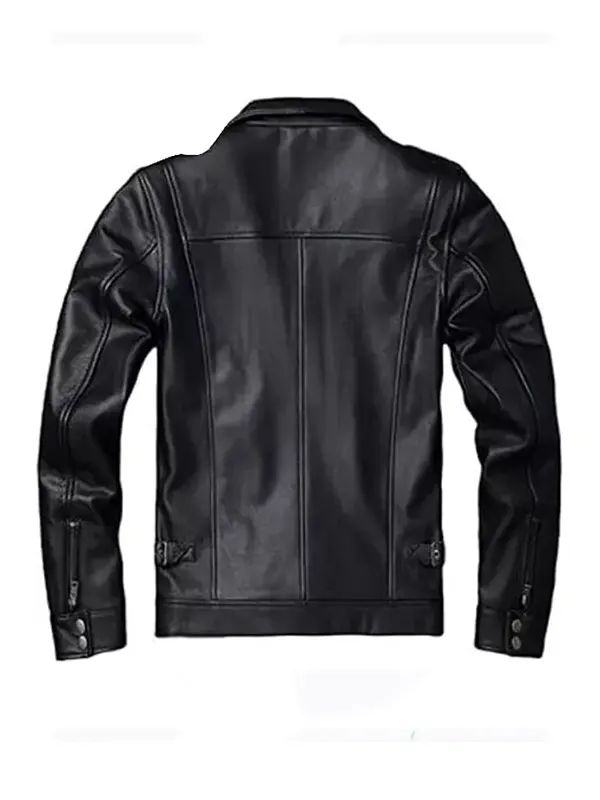 Real Black Leather Field Jacket