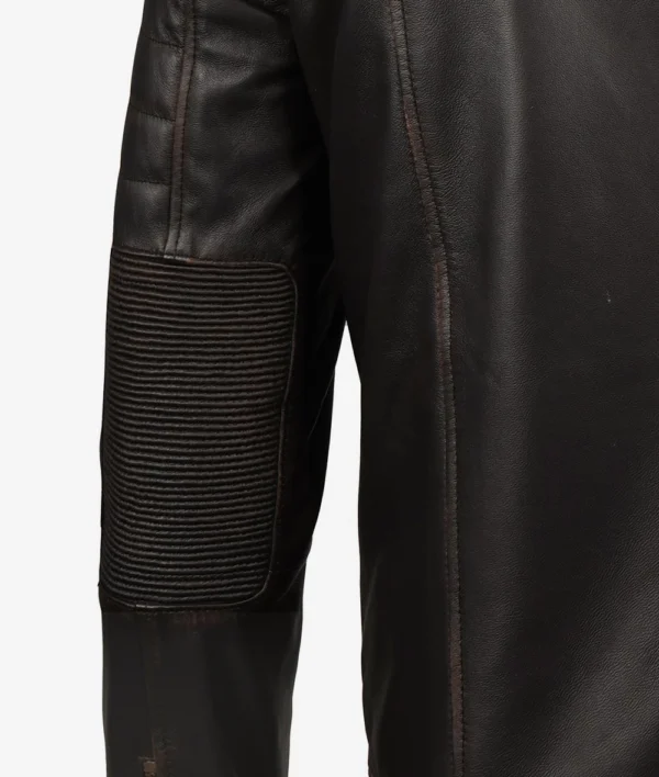 Real Leather Brown Biker Jacket for Men Vintage Style - Image 3