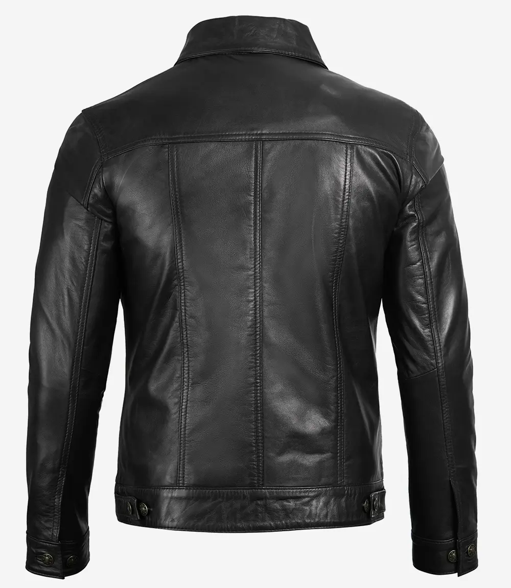 Mens Classic Black Trucker Jacket