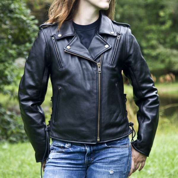Womens Classic Motorcycle Jacket II - Image 5