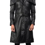 Nyther Cape-Backed Leather Duster Coat