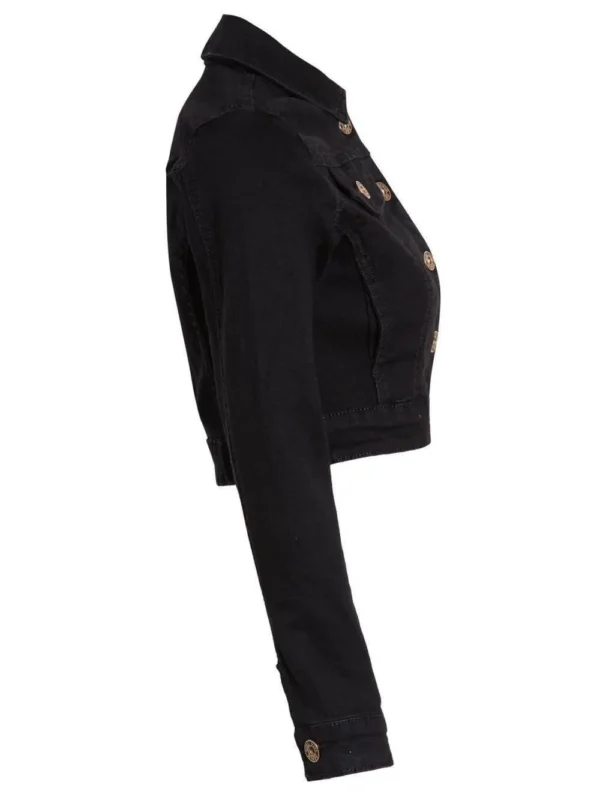 Womens Black Denim Jacket Cropped
