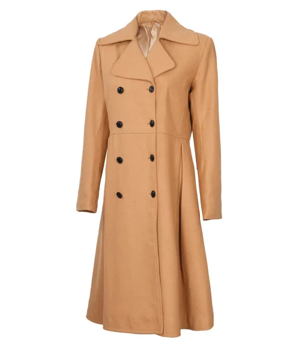 Womens Beige Wool Coat