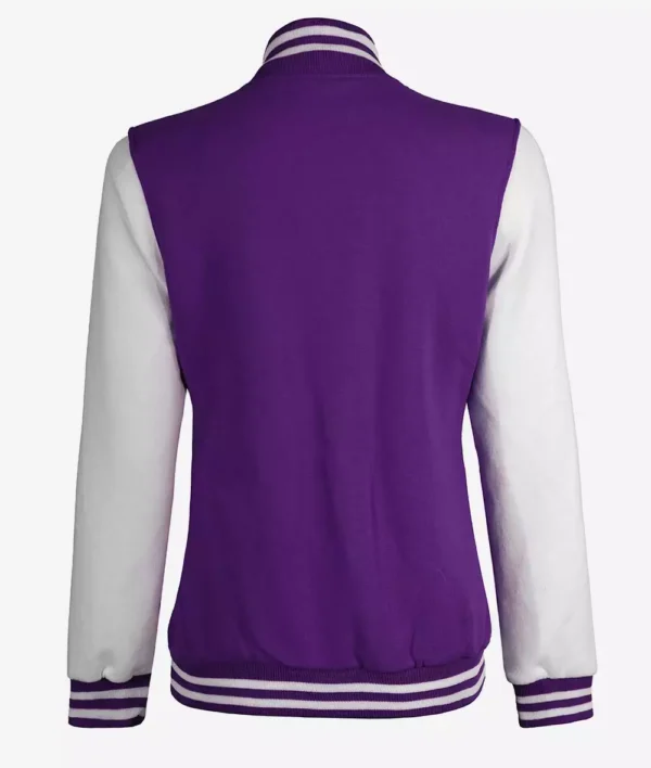 Womens Purple And White Varsity Jacket
