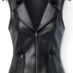 Women Stylish Black Leather Vest