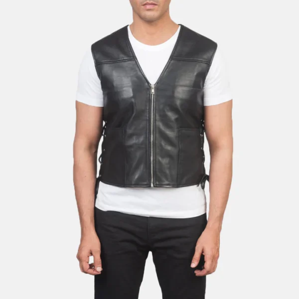 Sleek-black-leather-vest