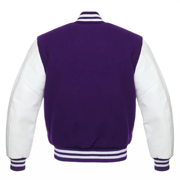 Mens Purple And White Varsity Jacket