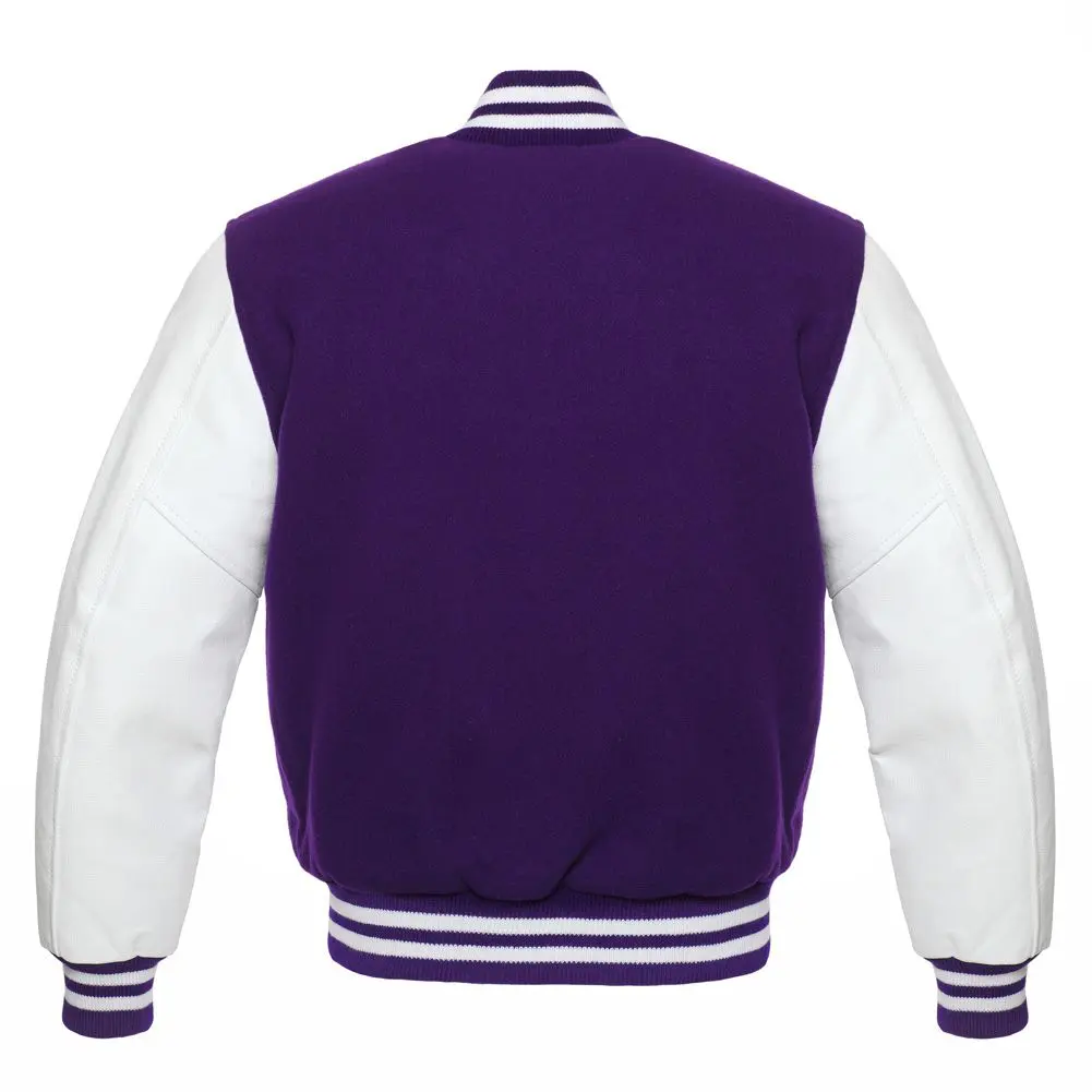 Mens Purple And White Varsity Jacket
