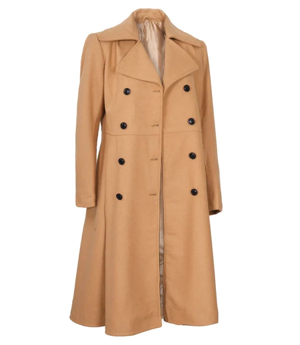 Womens Beige Wool Coat