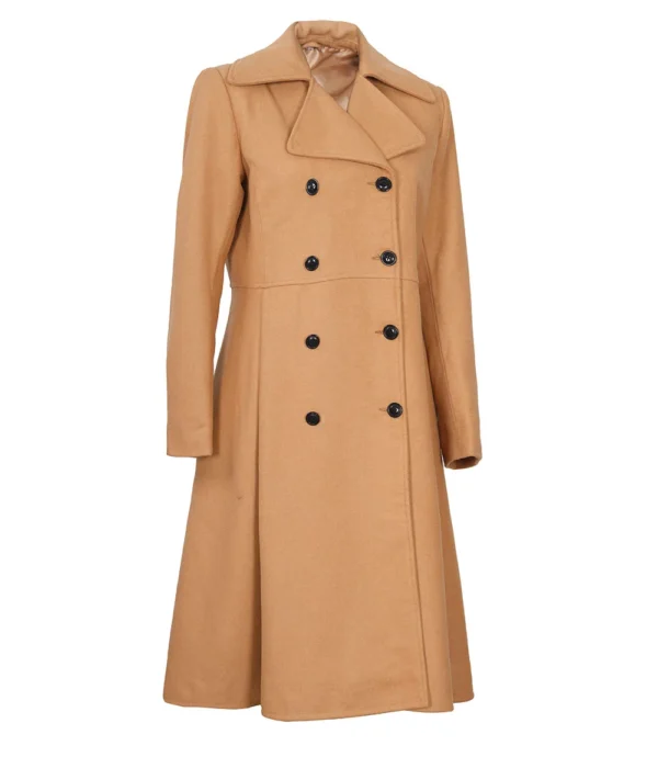 Womens Beige Wool Coat