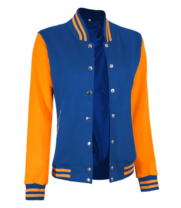 Womens Yellow and Royal Blue Varsity Jacket