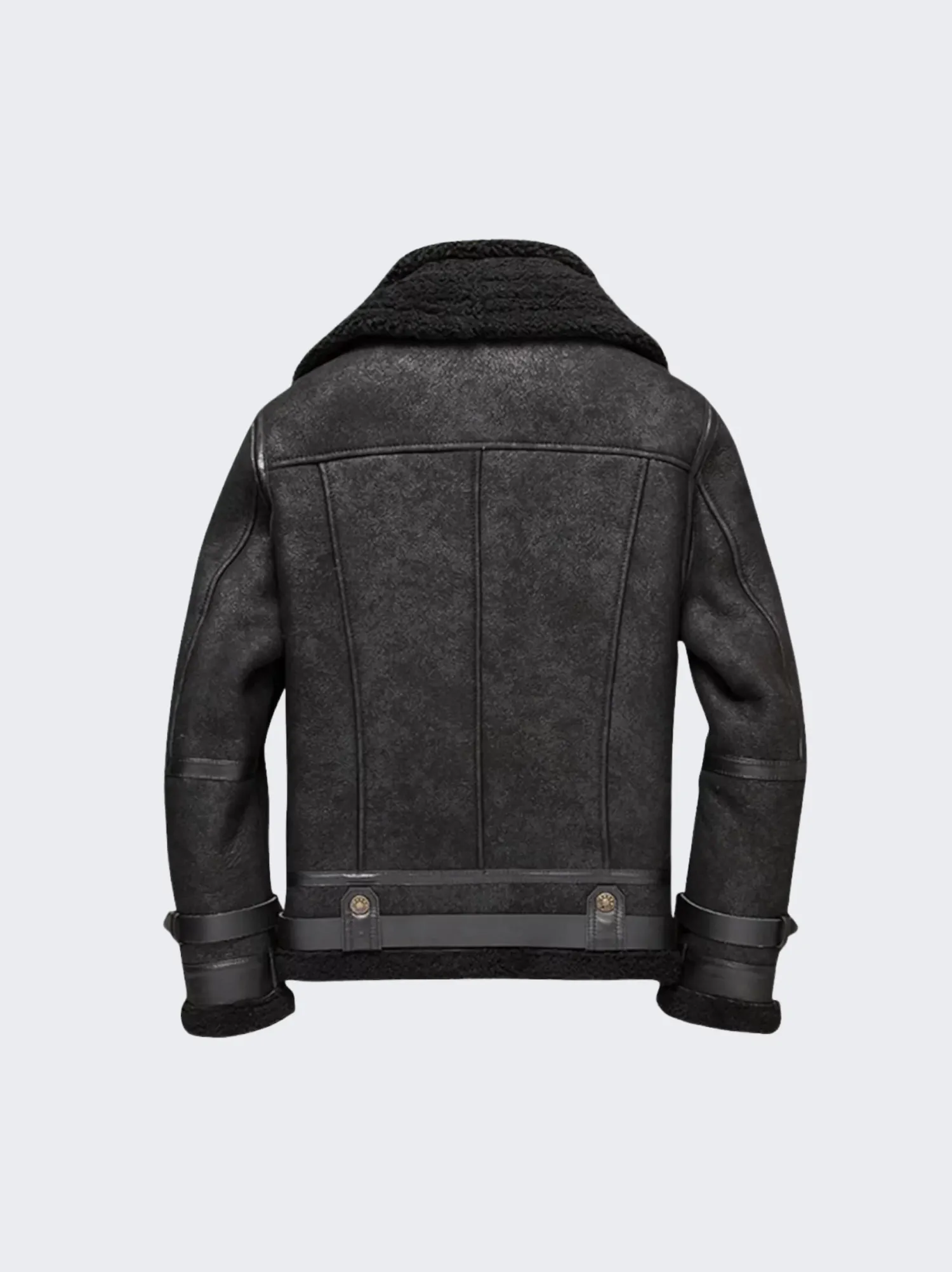 oversized b3 black shearling leather bomber jacket