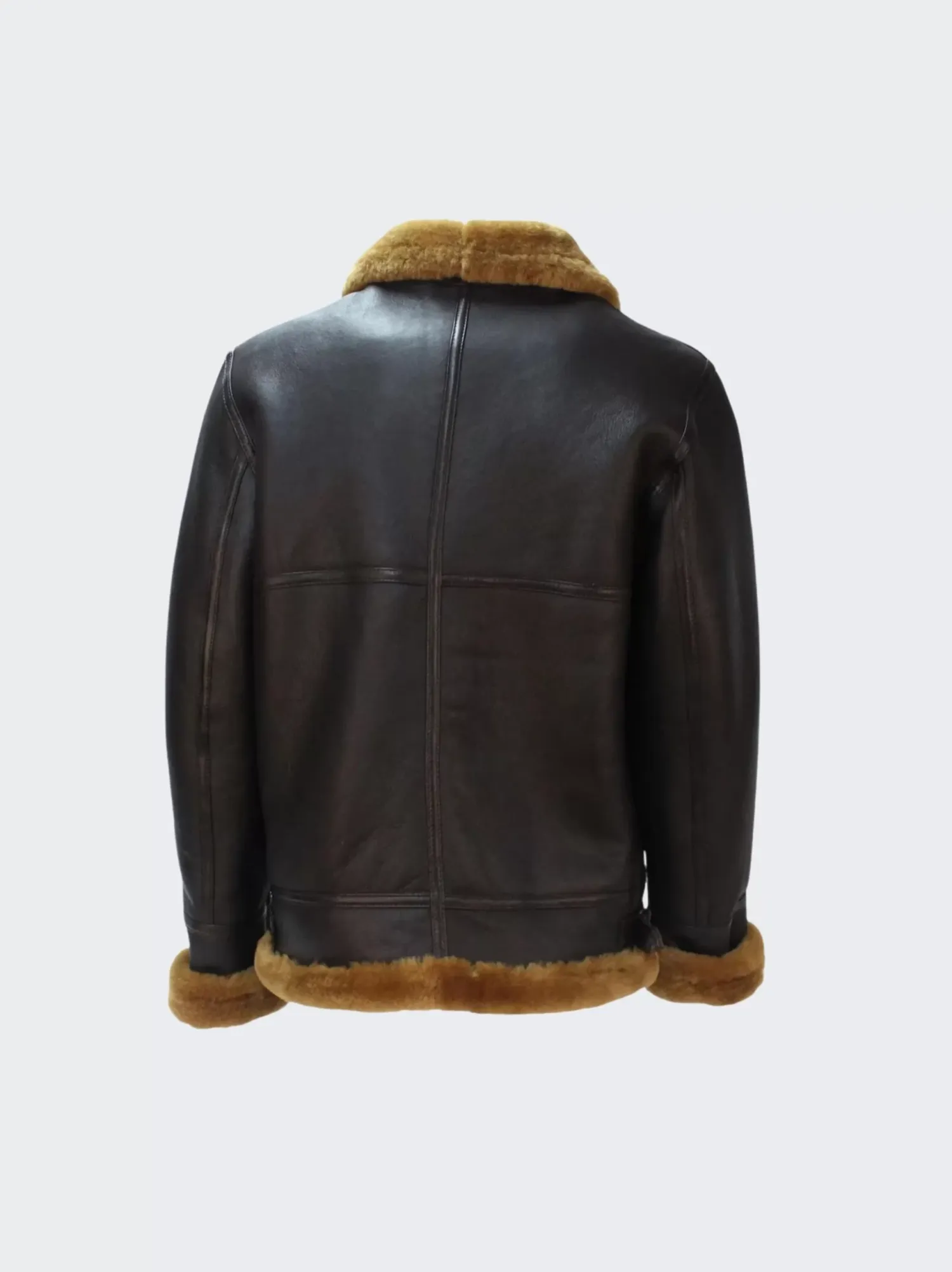 b3 shearling leather moto collar jacket for men