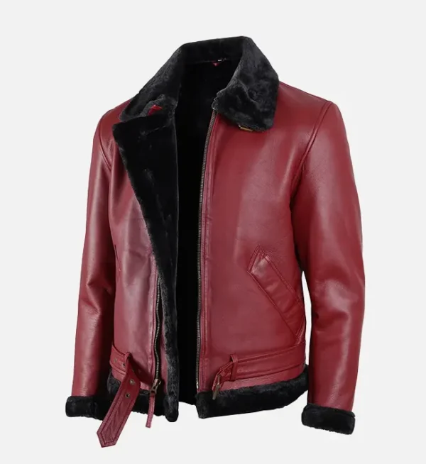 Warm-maroon-leather-shearling-coat