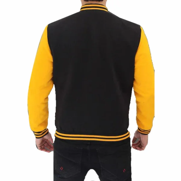 Black and yellow letterman jacket