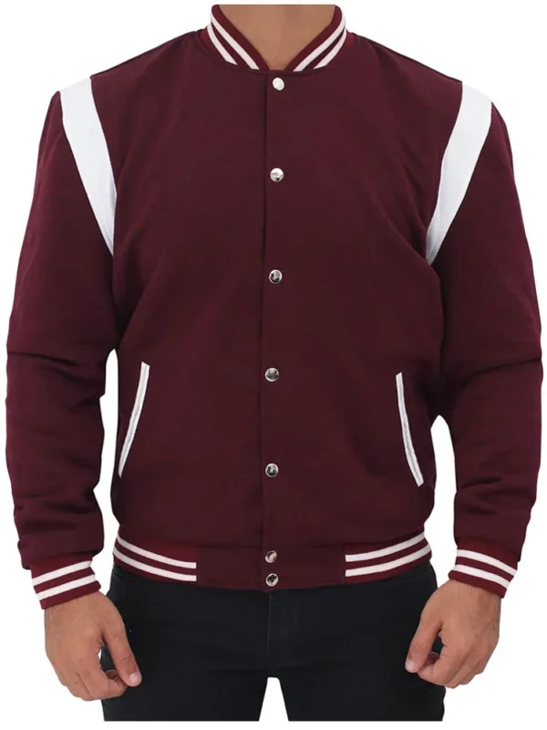 White and Maroon Letterman Jacket